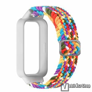 Xiaomi Smart Band 9 Active, Redmi Band 3, Okosóra szíj, Védőtok, Bumper 2 az 1-ben, Fonott szövet, 225mm hosszú, Színes kép