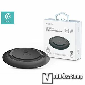 Devia Allen Series V3 Univerzális QI Wireless hálózati töltő állomás vezeték nélküli töltéshez, 15W, Fogadóegység nélkül, Fekete kép