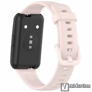 Huawei Band 7, Okosóra szíj, Szilikon, Csat, 90, 8+124mm hosszú, Rózsaszín kép