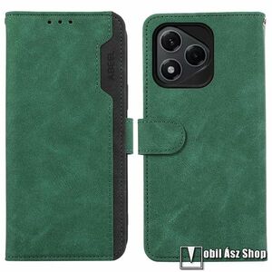 Honor 400 Lite, Abeel telefontok, Oldalra nyíló, Notesz, Asztali tartó, Mágneses zárófül, Bankkártyatartó, RFID védelem, PU bőr, Szilikon, Zöld kép