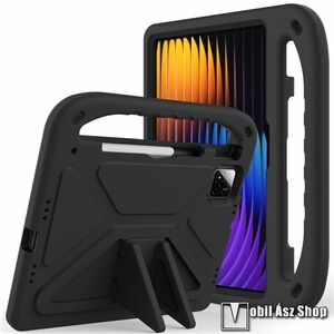Xiaomi Pad 8, 8, Pro, Poco Pad X1, 7, 7 Pro, Shockproof EVA habszivacs védőtok, Ütésálló, Ceruzatartó, Kitámasztható, Hordozó fül, Fekete kép