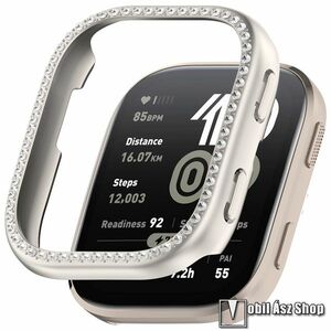 Xiaomi Amazfit Bip 6, Okosóra műanyag védőtok, Keret, Bumper, Strasszkővel díszített, Csillagfény kép