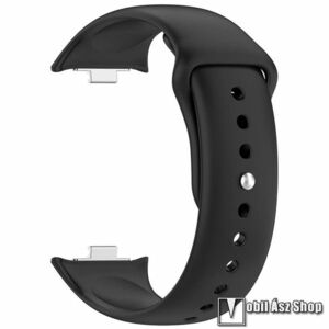 Xiaomi Smart Band 9 Pro, 8 Pro, Redmi Watch 6, 5, 4, Okosóra szíj, Szilikon, Gyorscsat, 98+120mm hosszú, Fekete kép