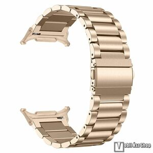 Samsung Galaxy Watch8 44mm, 40mm, Watch8 Classic, Okosóra szíj, Rozsdamentes acél, Csatos, 175mm hosszú, Pezsgőarany kép
