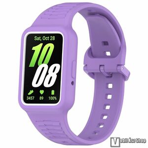 Okosóra szilikon szíj / szilikon tok - LILA - 258mm hosszú - SAMSUNG Galaxy Fit 3 (SM-R390) kép