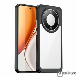 Honor Magic8 Lite, X9d 5G, X70 5G, Ott! Transparent telefontok, Akril hátlap, Szilikon szegély, Átlátszó, Fekete kép