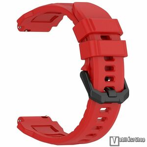 Xiaomi Amazfit T-Rex 3 Pro 44mm, Okosóra szíj, Szilikon, Csat, 20mm széles, 90+119mm hosszú, Piros kép
