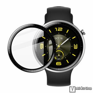 Honor Watch Fit Vitality Edition, Elegant Edition, Imak Anti-Scratch Bubble-Free HD PMMA flexibilis okosóra üvegfólia, A teljes kijelzőt védi, Fekete kép
