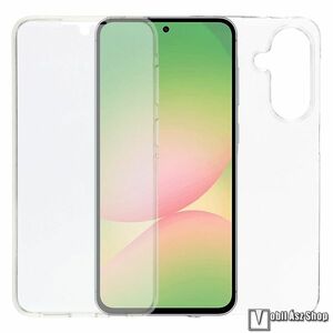 Samsung Galaxy A57 5G, Telefontok, TPU keret, Akril hátlap, PET kijelzővédő, 360 fokos védelem, Átlátszó kép