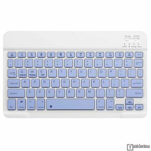 Ultra vékony vezeték nélküli billentyűzet, Bluetooth, 300 mAh akku, USB-C, Angol nyelvű, Halk, Lila kép