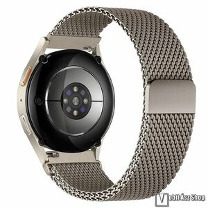 Okosóra milánói szíj, Titánszürke, Rozsdamentes acél, Légáteresztő, Mágneses, 22mm széles, 175mm hosszú, Amazfit Active Max, Balance 2, Bip 6 Huawei Watch GT 6 Pro, GT 6 46mm, Watch 5 46mm, Honor Watch 5 Ultra, Nothing CMF Watch Pro 2, W kép