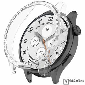 Xiaomi Watch 5, Okosóra műanyag védőtok, Keret, Bumper, Strasszkővel díszített, Átlátszó kép
