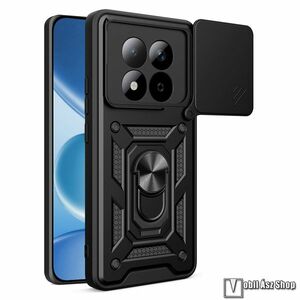 Xiaomi Redmi Note 15 Pro 4G, Ott! Camshield Armor Pro telefontok, Műanyag, Szilikon betétes, Ütésálló, Beépített fémlap, Ujjgyűrű, Kameravédő, Fekete kép