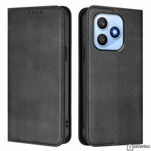 Honor X8d, Telefontok, Notesz, Oldalra nyíló, Asztali tartó, Kártyazseb, RFID védelem, Rejtett mágneses záródás, PU bőr, Szilikon belső, Fekete kép