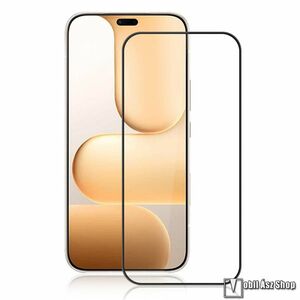 Honor 600 Lite, Amorus előlapvédő karcálló edzett üvegfólia, 1db, 9H, 0, 3mm, A teljes felületén tapad, a teljes kijelzőt védi, Fekete kép