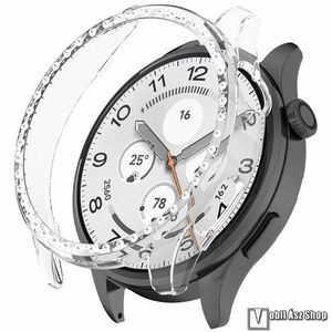 Xiaomi Watch 5, Okosóra műanyag védőtok, Keret, Bumper, Strasszkővel díszített, Átlátszó kép