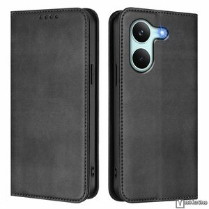 Xiaomi Poco X8 Pro 5G, Telefontok, Notesz, Oldalra nyíló, Asztali tartó, Kártyazseb, RFID védelem, Rejtett mágneses záródás, PU bőr, Szilikon belső, Fekete kép