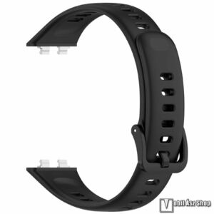 Huawei Band 11, 11 Pro, Okosóra szíj, Szilikon, Csat, 104+118mm hosszú, Fekete kép