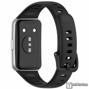 Huawei Band 11, 11 Pro, Okosóra szíj, Szilikon, Csat, 104+118mm hosszú, Fekete kép