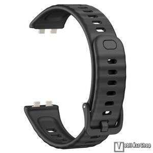 Huawei Band 11, 11 Pro, Okosóra szíj, Szilikon, Csat, Állítható méret, Fekete kép