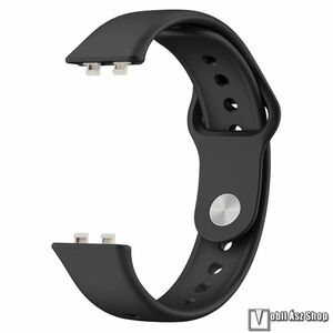 Huawei Band 11, 11 Pro, Okosóra szíj, Szilikon, Gyors csat, Állítható méret, Fekete kép