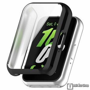 Huawei Band 11, Okosóra szilikon védőtok, Keret, Szilikon előlapvédő is, Galvanizált, Fekete kép
