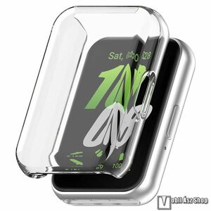 Huawei Band 11, Okosóra szilikon védőtok, Keret, Szilikon előlapvédő is, Galvanizált, Átlátszó kép