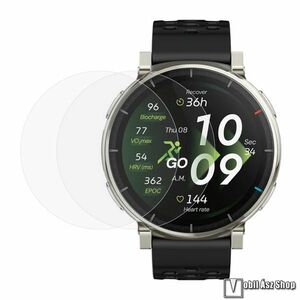 Xiaomi Amazfit Active 3 Premium, Okosóra előlapvédő karcálló edzett üvegfólia, 2db, 0.3mm, 9H, A képernyő sík részét védi kép
