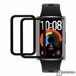 Huawei Band 11 Pro, Okosóra Flexible Nano Glass rugalmas edzett üveg, Üvegfólia, 2db, 3D Curved, PMMA, 9H, A teljes kijelzőt védi, Fekete kép
