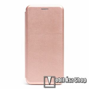 Samsung Galaxy A57 5G, Telefontok, Notesz, Oldalra nyíló, Asztali tartó, Rejtett mágneses záródás, Kártyazseb, PU bőr, Szilikon belső, Rose Gold kép