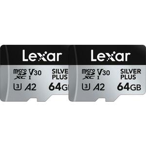 Silver Plus microSDXC 64GB UHS-I/U3/A2/4K 2-Pack (LMSSIPL064G-B2ANG) kép