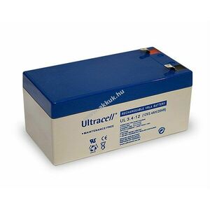 Ultracell UL3.4-12 12V 3, 4Ah Faston 4, 8mm VdS ólom akku kép