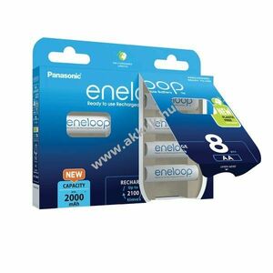 Panasonic eneloop AA, ceruza akku 2000mAh 8db/csomag (BK-3MCDE/8BE) kép