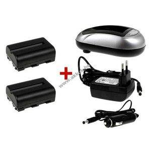 2db Helyettesítő akku + 1db Akkutöltő Sony típus NP-FM500H szett kép