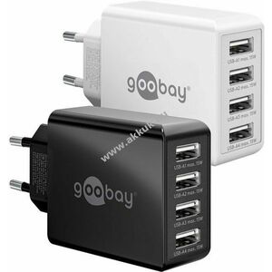 Goobay 30W USB-A többportos töltő fehér 4x USB-A port kép