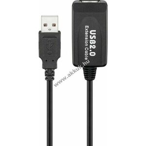 Goobay aktív USB 2.0 meghosszabbító kábel 10m fekete 480Mbit/s 0, 5A 2, 5W kép