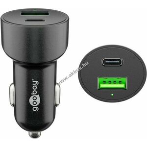 Goobay autós gyorstöltő 48W USB-C PD + USB-A 12/24V Dual-USB kép