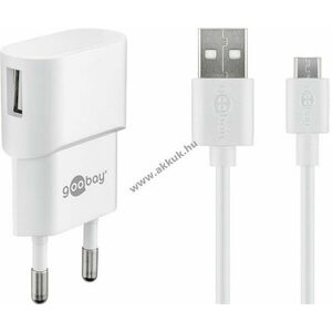 Goobay 5W Micro-USB hálózati töltőkészlet 1m kábel fehér kép