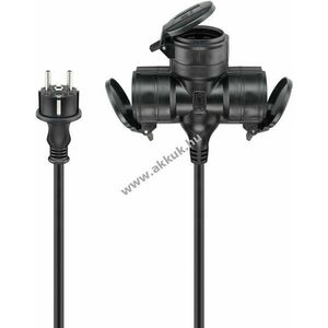 Goobay 5m kültéri háromutas hosszabbítókábel 3x1, 5 mm² fekete kép