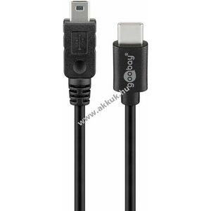 Goobay USB-C-Mini-B kábel 0, 5m fekete USB2.0 480Mbit/s 0, 5A 2, 5W kép