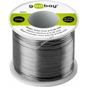 Goobay ólommentes forraszdrót 0, 56mm 250g 0, 3%Ag 0, 7%Cu 99%Sn 2, 5% fluxus kép