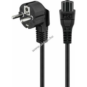 Goobay tápkábel 1, 8m fekete 3x0, 75mm² Schuko (CEE7/7) 90° derékszögű dugó C5 készülékcsatlakozó kép
