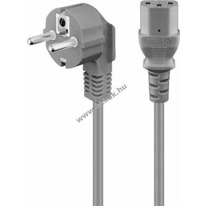 Goobay 2m szürke 90° hálózati kábel Schuko (CEE7/7 Typ E/F) -> IEC C13 3*0, 75mm² kép