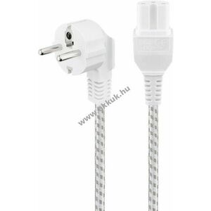 Goobay melegítő kábel 2m fehér-ezüst 3x0, 75mm² védőérintkezős hibrid Typ E/F CEE7/7 90° C15 kép