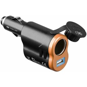 Goobay 2in1 autós USB-tápegység arany-fekete 6A 12V aljzat - A készlet erejéig kép