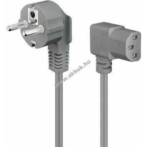 Goobay 2m szürke 3x0, 75mm² 90° Schuko (CEE 7/7) dugó - C13 90° készülék tápkábel kép