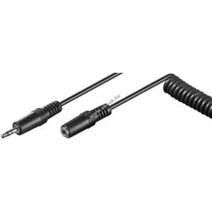 Goobay fejhallgató hosszabbító spirál kábel 3, 5mm 3-pin sztereó dugó aljzat kép
