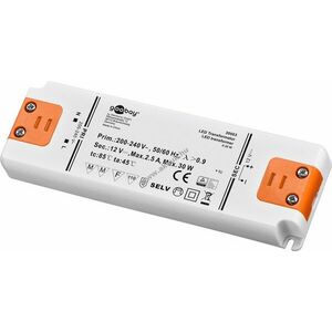 Goobay LED-trafo 12V DC 30W IP20 - A készlet erejéig kép