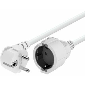 Goobay hosszabbítókábel 5m fehér 3*1, 5mm² Hybrid dugó Typ E/F CEE7/7 90° > aljzat Typ F CEE7/3 kép