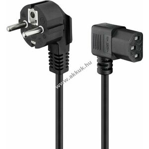 Goobay hálózati tápkábel 5m fekete 3x1mm² védőérintkezős CEE7/7 (Typ E/F) 90° -> C13 90° kép